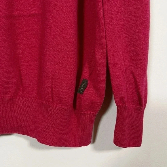 Hugo Boss V-neck Cotton Wool Blended  Sweater With Logo Embroidery - Picture 6 of 10